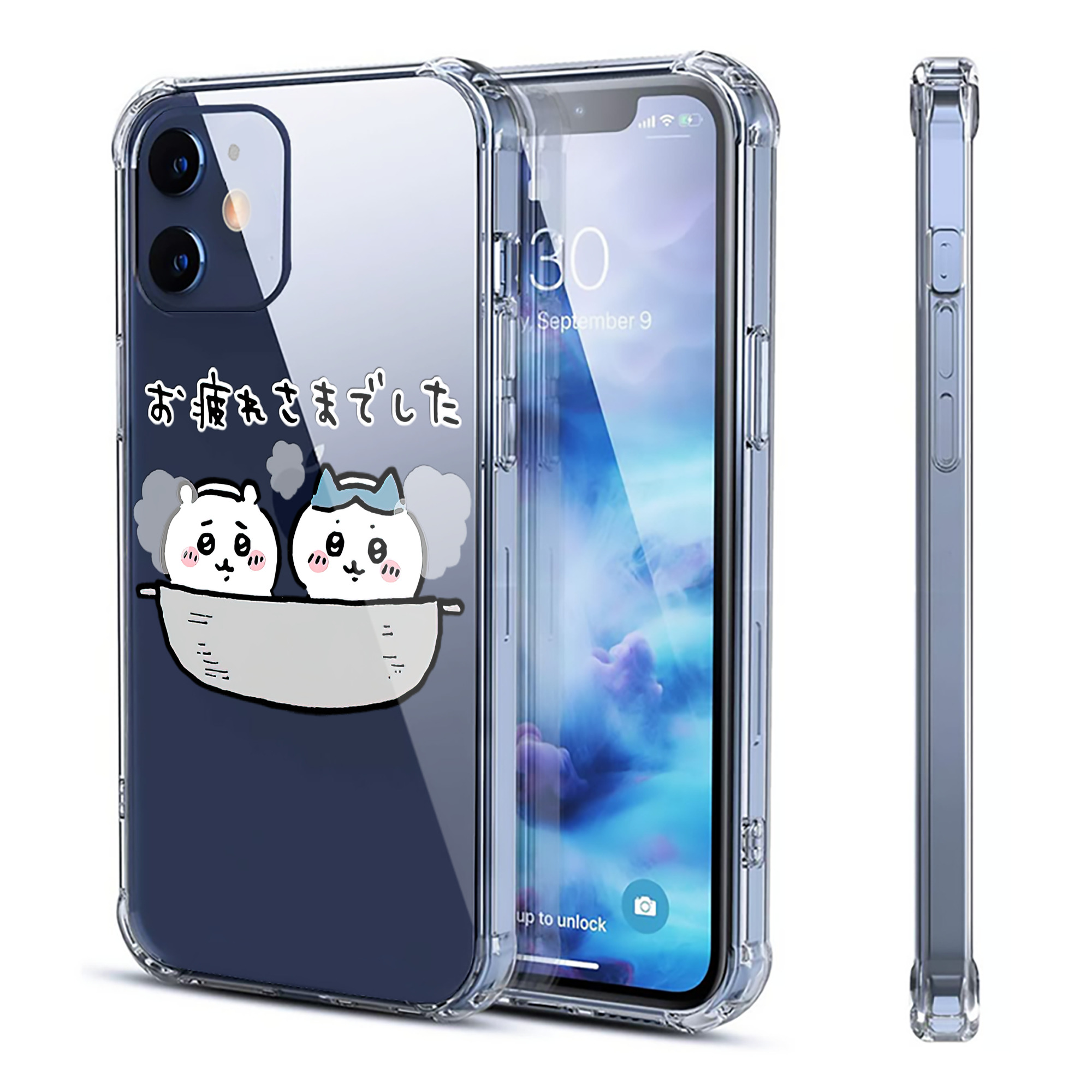 （画像用） ちいかわ ハチワレ Chii-kawa hachiware 【iPhone 12シリーズ対応】透明スマホケース（クリアソフトケース）